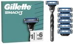Gillette Mach3 Rasierer mit 6 Ersatzklingen