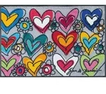 WASH + DRY Fu&szlig;matte 50 x 75 cm Motiv WITH LOVE, ALL THINGS ARE POSSIBLE Herzen