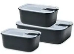 MEPAL Frischhaltedosen-Set EASY CLIP eckig flach 1,5 + 2 x 0,7 Liter nordic...