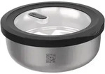 GEFU Frischhaltedose PROVIDO 1,0 Liter rund aus Edelstahl mikrowellentauglich