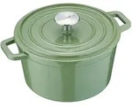 BERNDES Br&auml;ter Cocotte B.IRON Gusseisen rund 20 cm 2,5 Liter salbeigr&uuml;n INDUKTIO...