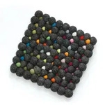 CILIO Untersetzer aus 100% Schafwolle LANA NERO eckig 21 x 21 cm schwarz