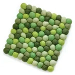 CILIO Untersetzer aus 100% Schafwolle LANA VERDE eckig 21 x 21 cm gr&uuml;n