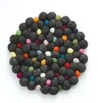 CILIO Untersetzer aus 100% Schafwolle LANA NERO rund 21 cm schwarz