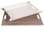 FREEFORM Wendetablett Tischset zweifarbig 55 x 41 cm Wei&szlig; / Taupe