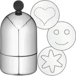 CILIO Deko&shy;rier&shy;streuer Edel&shy;stahl mit 3 Scha&shy;blo&shy;nen f&uuml;r Cappuccino&shy;