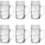 ST&Ouml;LZLE LAUSITZ Bierglas Bierkrug DIAMOND 6 St&uuml;ck geeicht 0,5 l F&uuml;llstrich