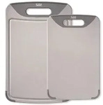 SILIT Schneidbrett-Set 32 x 20 cm + 38 x 25 cm Kunststoff grau
