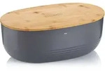 KELA Brotkasten Brottopf NAMUR dunkelgrau 37,5 x 23 cm Deckel aus Bambusholz