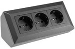 ChiliTec 3-fach Steckdosenblock, anthrazit 250V~/ 16A, Aufbaumontage