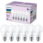 6er Set PHILIPS LED E27 A60 5W = 40W 470lm 2700K warmwei&szlig; matt