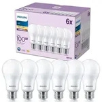 6er Set PHILIPS LED Lampen E27 A67 13W = 100W 1521lm 2700K extra warmwei&szlig; matt