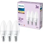 3er Set PHILIPS LED E14 Kerze P45 4,9W = 40W 470lm 2700K warmwei&szlig; matt