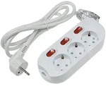 ChiliTec Steckdosenleiste mit Einzelschaltung 3-fach, wei&szlig;, 1,5m Kabel