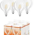 4er-Pack Osram LED Retrofit GLOBE 125 E27 Filament Lampe 4W 2700K wie 40W 470 Lumen