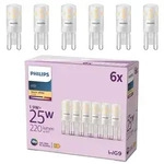 6er Set PHILIPS LED G9 Capsule 1,9W = 25W 220lm 2700K extra warmwei&szlig;
