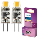 2er Set Philips LED G4 Brenner 1W 2700K 100lm Warmwei&szlig; transparent