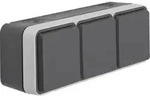 Hager Aufputzsteckdose SCHUKO 3-fach waagerecht mit Klappdeckel, W.1, grau