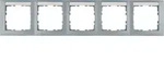 Berker 10259959 Rahmen 5fach waagerecht, mit Beschriftungsfeld, Serie S.1, alumi