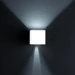 LED Au&szlig;enwandleuchte Helestra SIRI 44 W&uuml;rfelform Up&Down IP54 in Mattwei&szlig;