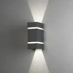 Konstsmide 7998-370 Cremona Wandleuchte anthrazit lackiertes Aluminium, 2 gefrostete