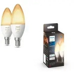 2er Pack Philips Hue E14 LED Leuchtmittel dimmbar 5,2W wie 40W - smarte Kerzenlampen
