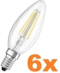 6er-PACK OSRAM LED BASE Classic B40 E14 FILAMENT KLAR 4W=40W 2700K