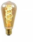 Lucide ST64 LED Gl&uuml;hfadenlampe &Oslash;6,4cm E27 4,9W 2200K Amber dimmbar Vintage