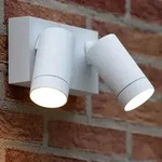 Lucide TAYLOR Wandstrahler IP54 Wei&szlig; &ndash; 2x GU10 Au&szlig;enwandleuchte mit Sensor