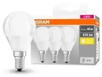 3er Pack OSRAM LED BASE E14 Lampe Tropfenform MATT 4,9W=40W warmweisses Licht
