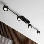 Nordlux Clyde klassische 4-Schienen Leuchte Schwarz dimmbar angenehmes Warmwei&szlig;es