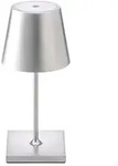 Sigor Mini Akku-Tischleuchte NUINDIE rund silber dimmbar 25cm IP54 In- & Outdoor