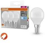3er Pack OSRAM LED BASE E14 Leuchtmittel Tropfenform MATT 4,9W=40W neutralwei&szlig;