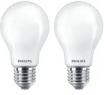 2er-Pack blendfreie PHILIPS E27 LED Lampen in Gl&uuml;hbirnenform wei&szlig; satiniert...