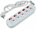 ChiliTec Steckdosenleiste mit Einzelschaltung 5-fach, wei&szlig;, 1,5m Kabel