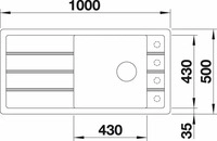 Blanco 524812, Sp&uuml;le Blanco FARON XL 6 S 100 x 50 cm cafe 524812