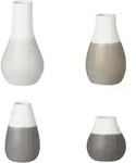 Mini Pastellvasen Graut&ouml;ne 4er Set - Grau