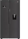 Beko GN163241DXBRN, Freistehend, Amerikanische T&uuml;r, Schwarz, T&uuml;r-zu-T&uuml;r, Tasten,