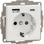 Elso STECKDOSE M USB 16A/250V ELG365354 TYP A+C JOY RW - Silber/Wei&szlig;