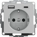 Gira Steckdose USB 2459015 Grau matt 16A 250V Typ F Safety Plus - Grau
