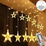 Salcar 2*1m 108 LED Lichterkette mit 12 stern Lichtervorhang Innen
