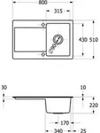 Villeroy & Boch 333400TR EB-SP Siluet 45 800x510mm Sp&uuml;lbecken - Wei&szlig;