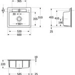 Villeroy & Boch 334600KG EB-SP Siluet 60 S 600x510mm IB - Wei&szlig;