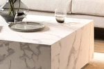 SalesFever Couchtisch 90x90 cm | quadratisch | MDF foliert in Marmoroptik | B...