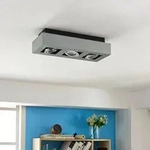 Lindby Modern Moderner Deckenfleck grau inkl. GU10 3-flammig Spotbalken-Lichter...