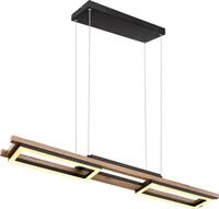 Globo Lighting H&auml;ngeleuchte Metall schwarz matt, MDF dunkelbraun, Metall schwarz