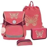 Belmil Premium Schulranzen Set Compact Plus f&uuml;r M&auml;dchen (Coral) - Rot