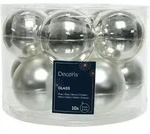 10er Set Glas-Weihnachtskugeln 6cm silber - Silber