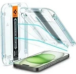 Spigen 2x Displayschutz fr iPhone 16 Plus / 15 Plus Schutzglas Panzerfolie