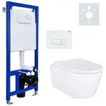 BELVIT Wand-WC Komplettset in Wei&szlig; &ndash; sp&uuml;lrandlos mit Softclose-Sitz,